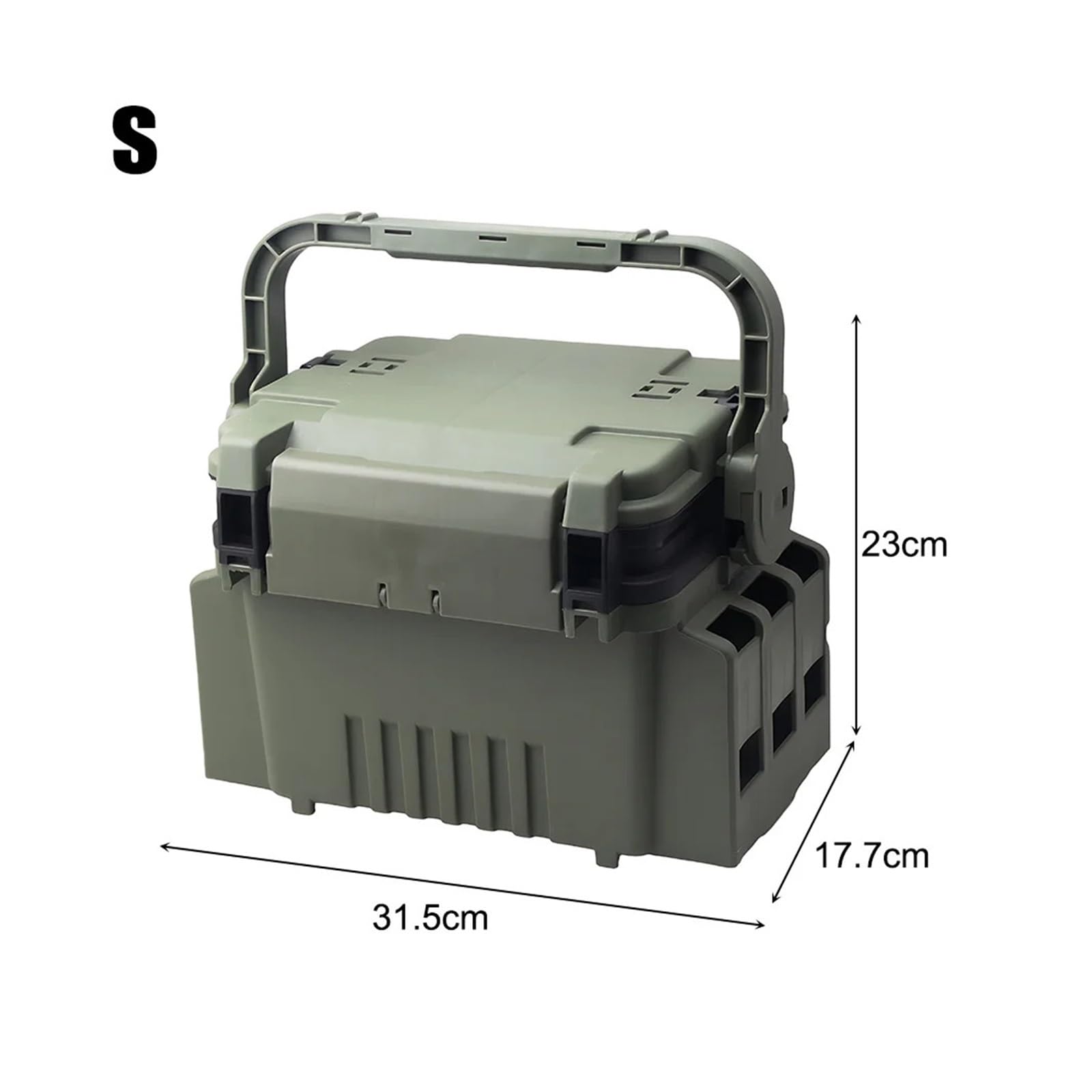 Scatola Porta Attrezzi da Pesca Multistrato, Organizer for Attrezzi da Pesca, Grande capacità, Leggera, con Fessura for Inserimento Canna da Pesca, Accessori da Pesca per ami, Esche