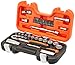 Bahco S330AF BHS330AF Socket Set, Multi-Colour, 1/4 Plus 3/8-Inch, Set of 34 Pieces