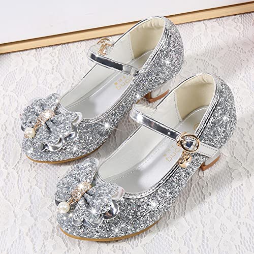 Girls Dress Adorable 𝗦parkle Mary Jane Flat For Wedding Party Pearl Bow Buckle Flat For Little/Big Kids4