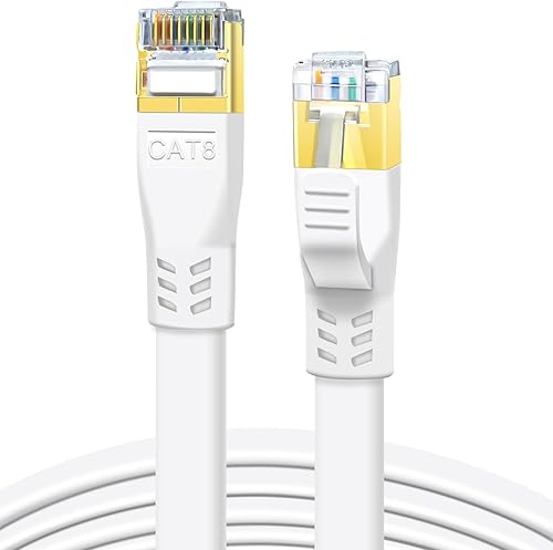 DDMALL Cable Ethernet CAT 8, cable LAN plano de 1.5 pies, 3 pies, 6 pies, 10 pies, 15 pies, 20 pies, 25 pies, 30 pies, 40 pies, 50 pies, 65 pies,