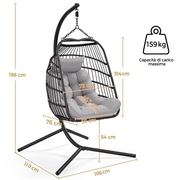 Copertura Impermeabile Per Sedia A Dondolo - Tessuto Oxford 210D - Foto 5