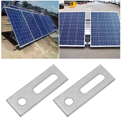 YINETTECH 12 Stück Stockschrauben Adapterplatte für M10 Stockschrauben Solarpanel Photovoltaik Zubehör Edelstahl 82 X 30 X 5 mm Silber