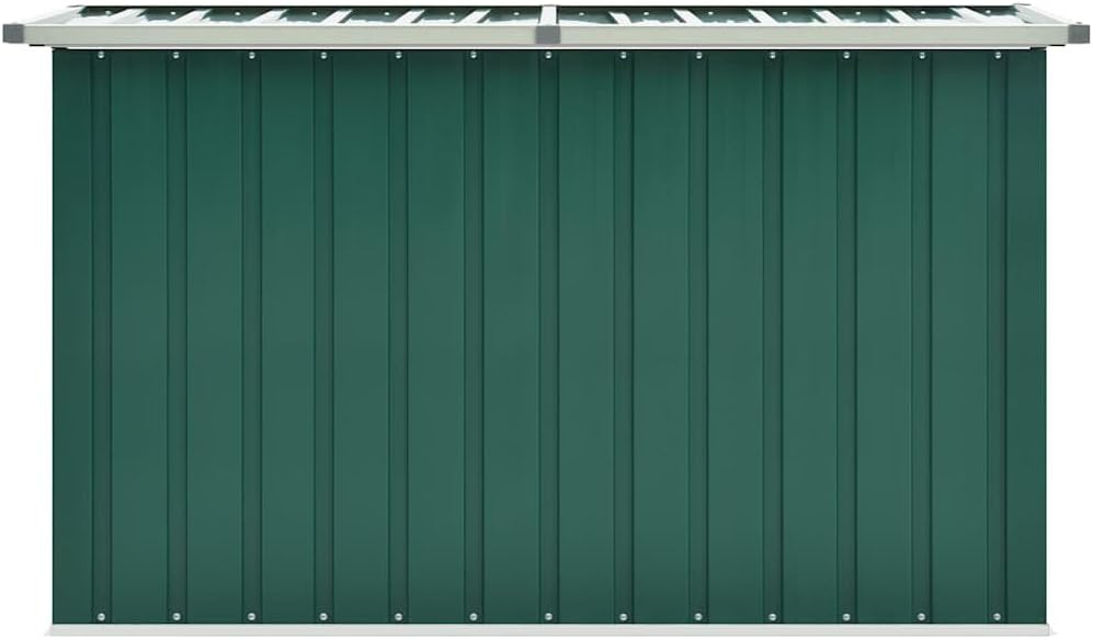 Green Galvanized Steel Outdoor Storage Box, 58.7 x 39.0 x 36.6 in, Deck Box for Patio Cushions, Garden Tools, Outdoor Organization