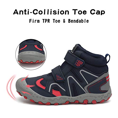 Mishansha Kids Boy's Hiking Boots Lightweight Non-Slip Outdoor Trekking Walking Child Girl's Fashion Sneaker Running Deep Blue Little Kid 1 #TOP2