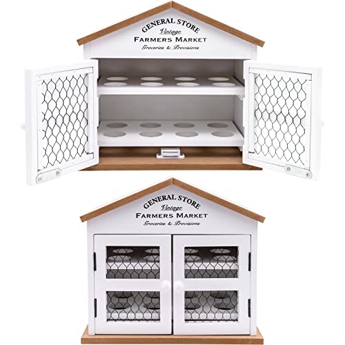 Maison Des Cadeaux General Store Panier à œufs en bois blanc pour 16 œufs