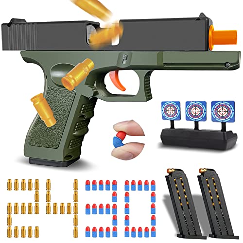 Foam Bullet Blaster Toy Guns For Boys, Soft Bullet Toy Gun Pistol With Magazine, Gifts For Kids (Green) #TOP6