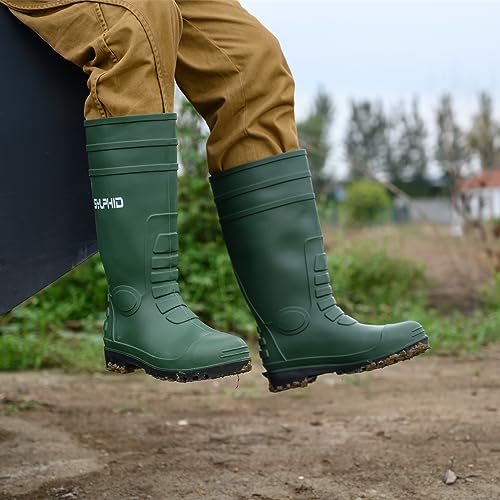 Sylphid Pvc Rubber Work Boots For Men Waterproof Men'S Rain Boot Mens Agriculture Knee Boots For Gardening Yard Work thumb #5