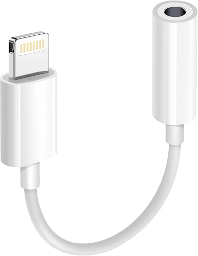 Miniatura 20 de Paquete de 3 adaptadores Lightning a conector de auriculares de 0.138 in con certificación MFi de Apple, para iPhone, adaptador auxiliar