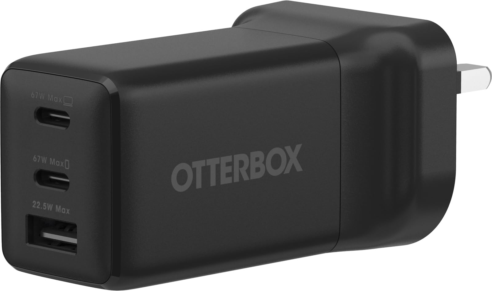 OtterBox Standard UK 67W USB-C 3 Porty ładowarka ścienna, Czarne