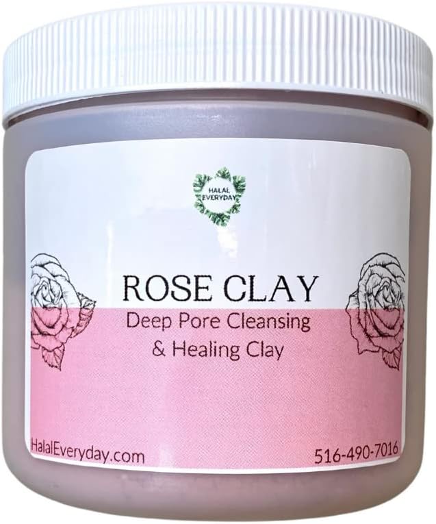Rose Clay 1/2 Lb - Pure Rose Clay - Detoxifying and Rejuvenating clay - Mild and Gentle Clay -Enough supply for about 60 days- By HalalEveryday®