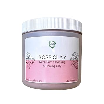 Rose Clay 1/2 Lb - Pure Rose Clay - إزالة السموم وتجديد الطين - الطين الطري الخفيف واللطيف - يكفي الإمداد لمدة 60 يومًا تقريبًا - بواسطة HalalEveryday