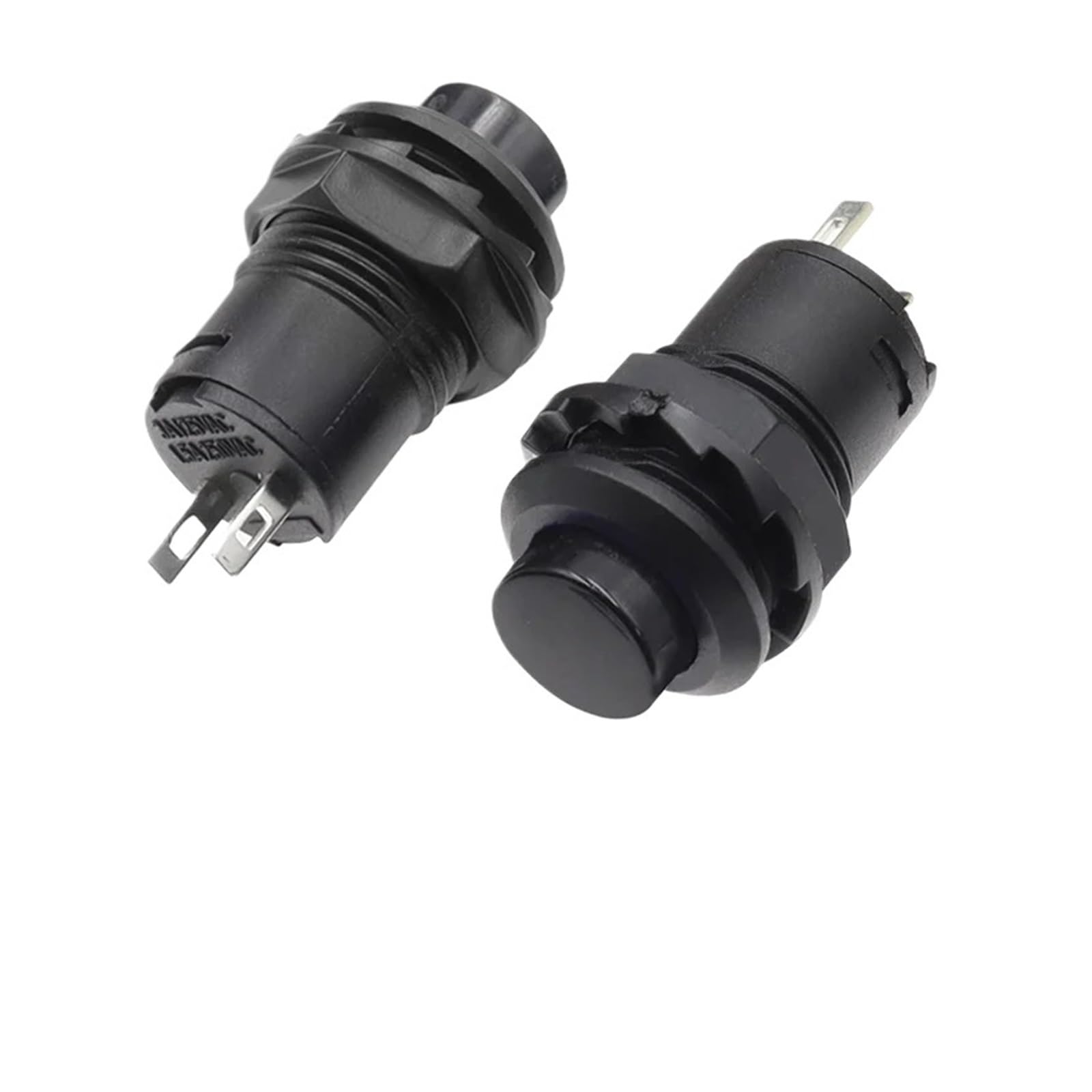 AARTERZZA Emergency Stop Switch DS-228 3A /125VAC 1.5A/250VAC On/Off Latching Momentary Push Button Switches DS-428 Self Locking Push Button Switch(Self Locking Black,100PCS)