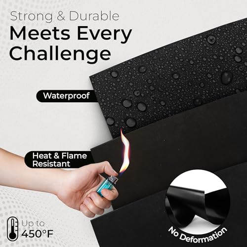 Image of Exactly Rubber - Commercial Grade Silicone Sheet, 60A Durometer Silicone Mat, -80 to 450F Temperature Resistant Rubber Mat, Rubber Sheet with 350% Elongation, Made in The USA, 1 /32 x 9 inch x 24 inch, Black