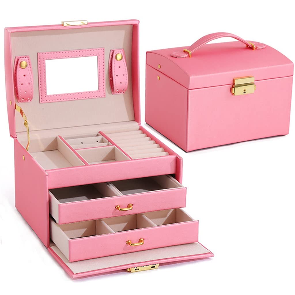 3 Layers Jewelry Organizer Box Large Capacity Display Holder Earring Ring Bracelet Storage Case for Women Double Drawer