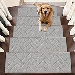 BEQHAUSE Stair Treads Non-Slip Stair Runners for Wooden Steps Machine Washable Carpet Stair Treads 28"X9" Soft Indoor Stair Tread for Kids Elders and Pets, 100% Polyester, 15pcs, Grey