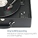1byone Suit case Style Turntable with Speaker, Wireless Support and Vinyl to MP3 Recording, Belt Driven Record Player, Black