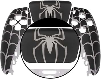 PS5 Controller Faceplate BDM-020 Custom Touch Pad Cover Spider Pattern ABS Black Glossy