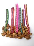 Six Colorful ceremonial Anklets with brazil nuts - Nice cheerful rattling anklet with Peruvian manta 6 Pack*003566*