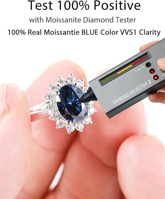 Moissanite Rings for Women D Color VVS1 Oval Moissanite Engagement Ring S925 Sterling Silver Plated With 18K White Gold Promise Wedding Rings for Women2