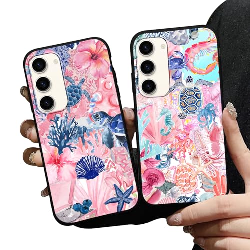 Coque Samsung S23 5G silicone souple lot de 2 coques esthétiques tortue
