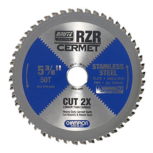 Image of Champion Cutting Tool Corp Circular Saw Blade 5-3/8", 50T (RZR-538-50-ST)- Cut Stainless
