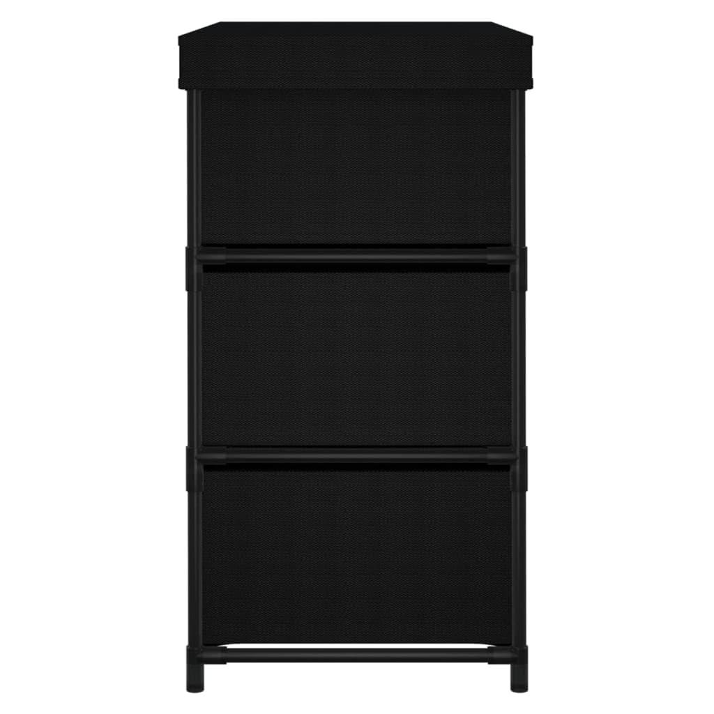 Aufbewahrungsschrank mit 6 Schubladen 55×29×55 cm Schwarz Stahl, Stauraum Schubladenschrank für Zuhause, Stabile Struktur aus Stahlrahmen und Stoff, Organizer