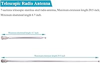 Vista 4 de Antena de radio FM, telescópica de 75 ohmios, tornillo F macho con conector PAL BNC de 0.138 in, adaptador de conector de conector AM FM Antena