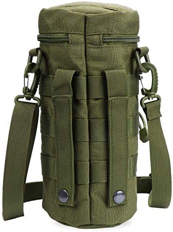 TsunNee Tactical Molle Water Bottle Pouch, Hydration Carrier Holder, with Extra Accessory Pouch and Detachable Shoulder Strap, for Military Sport Bike