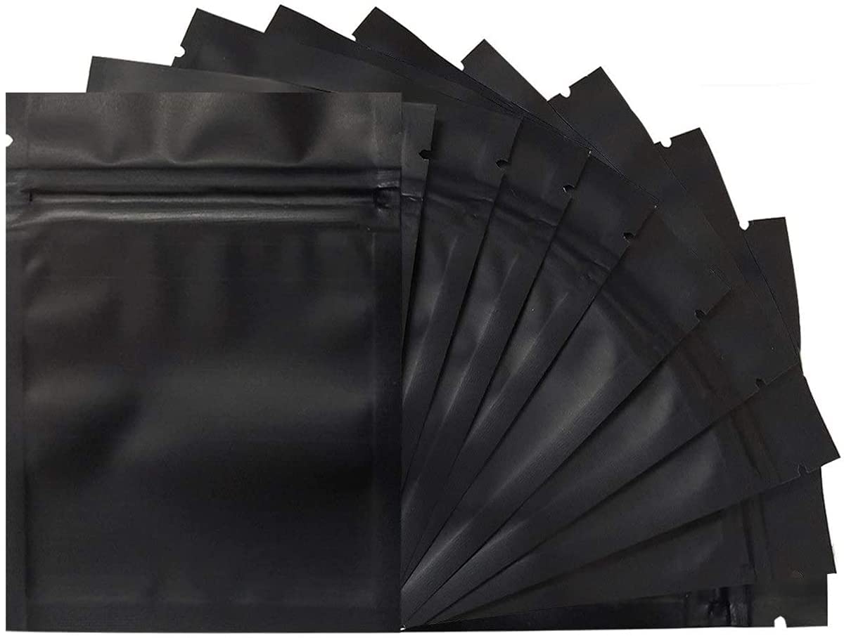 KASTWAVE 200 Packs Resealable Smell Proof Bags Mylar Bags Aluminum Foil Pouch Bag Holographic Flat Foil Bags for Favor Food Storage Gift Package Supplies 13cm*8cm