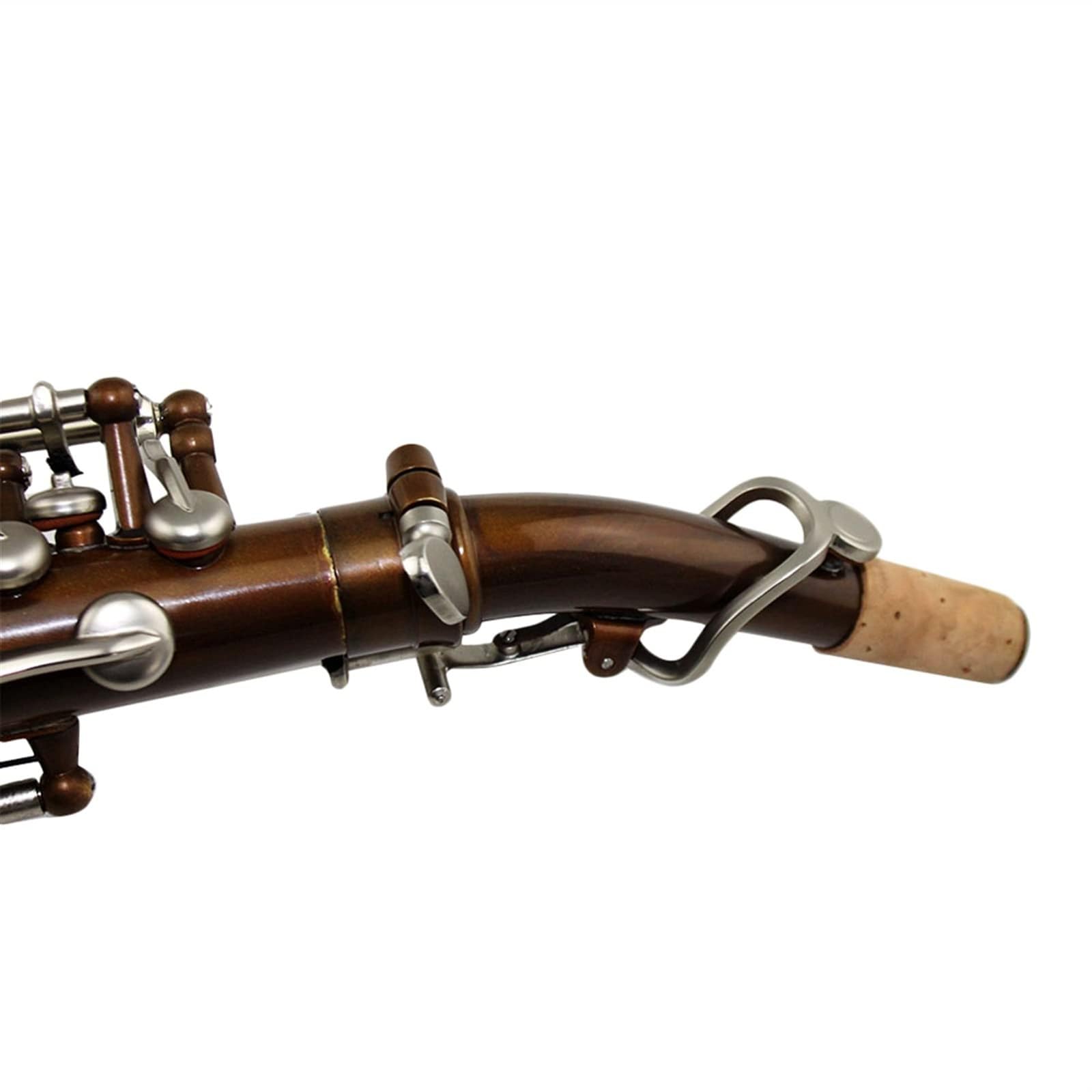 Sax Instruments Corpo in Nichel Antico Chiave placcata in Nichel Satinato Sassofono Soprano Curvo Sax