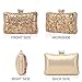 GESU Womens Beaded Crystal Clutch Rhinestone Evening Bag Wedding Bridal Prom Purse,Gold, Large