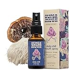 SuperMush Daily Chill Mouth Spray - Mushroom Spray Supplement Reishi - Hibiscus & Ashwagandha Mixed Mushrooms Extract Pure Liquid Sprays - Stress Relief, Relaxing & Calming - 30ml Organic Lion’s Mane