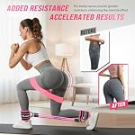 WOQQW Resistance Bands Set - Exercise Bands with Ankle Straps for Leg & Glute Workout, Fabric Booty Bands for Women Men, Home Gym Fitness Equipment for Hip, Pilates, Yoga, Stretch