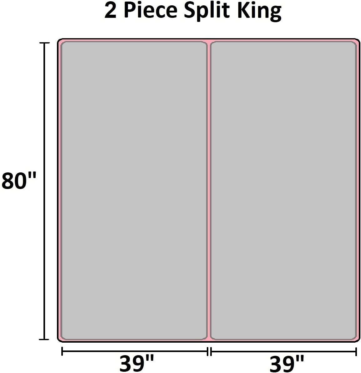 Split King Mattress Protector for Adjustable or Split Beds, 100% Waterproof Terry Cotton Split Mattress Protector - Fitted Sheet Style comes in 2-Piece, Breathable Mattress Cover - 10" Deep Pockets