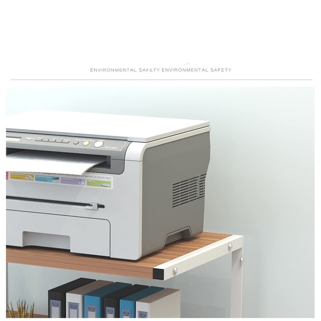 Stand di Stampa per Ufficio Carrello della stampante mobile Carrello 3 Layer Shelf Roller Stampante Stampante moderna Stampante Home Office Storage & Organizzazione con rack multifunzione Staffa Scann