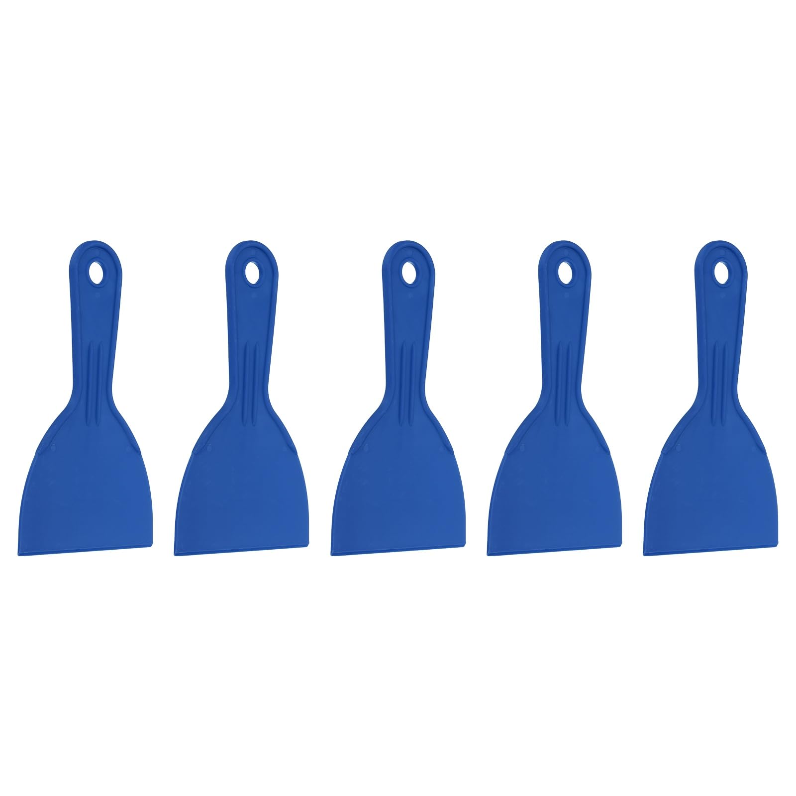 sourcing map 5pcs Putty Knife Scraper 4" Width Flexible Plastic Putty Knife Paint Scraper Tool for Taping Drywall Spreading Painting Wall Scratching Blue