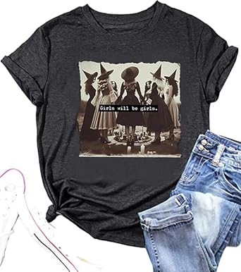 Halloween Witches Tshirts Women Hocus Pocus Shirt Letters Printed Halloween Party Shirts Tops Casual Fall Shirt Tees