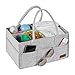 Organisateur de chariot à couches pour bébé, panier de feutre pour poubelle de rangement portable avec poches multiples et compartiments interchangeables, sacs de rangement pour couches, gris clair