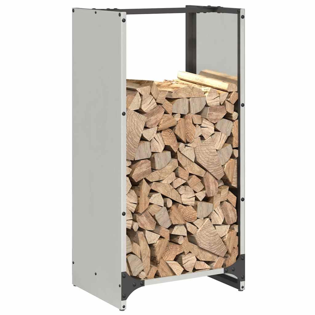 Brennholzregal aus Edelstahl 40x30x80 cm, Kaminholzregal für Kaminholz, Holzlege zur Holzlagerung, Korrosionsbeständiger Kaminholzhalter