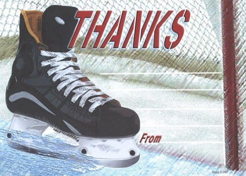 Boys Hockey Skate Thank You, Fill-in Style, 8 Pack