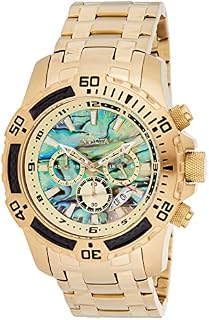 Invicta Men's Pro Diver Scuba Quartz Chronograph Carbon Fiber Bezel Abalone Dial Bracelet Watch, 50mm