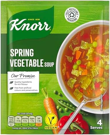 Knorr Florida Spring Vegetable Dry Packet Soup no artificial colours or preservatives soup mix suitable for vegans and vegetarians 48 g (Packaging may vary)