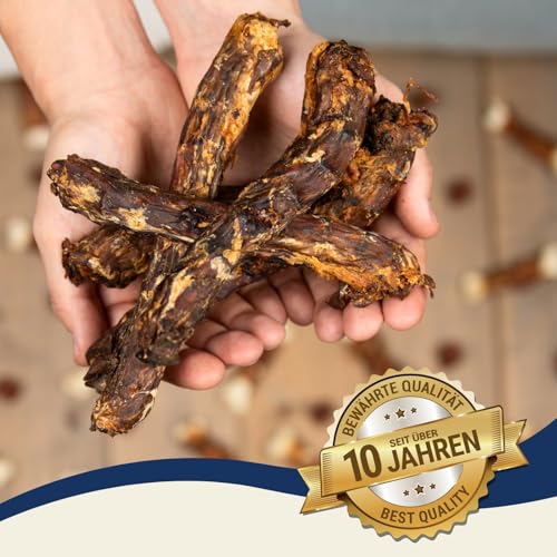 Lyra Pet® 1 kg Entenhälse naturbelassen | Fettarmer Kausnack | Proteinhaltiges Leckerli für alle Hunde | Gut verträglich | Getrockneter Kauartikel | 100% Natur | Reich an Kalzium & Proteinen