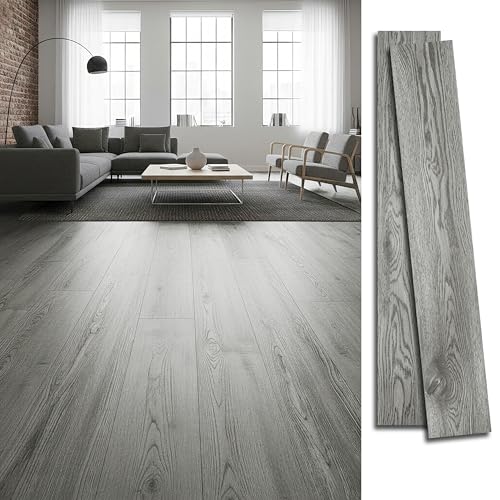 VIVIDCOZYTILE Waterproof Peel and Stick Floor Tile, 54 Sq.Ft Ash