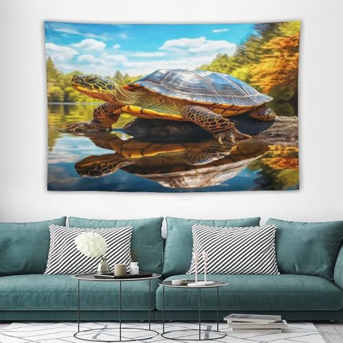 Tapisserie murale tortue cache misere mur etudiant grand tissu de decoration chambre 150x230 - 7