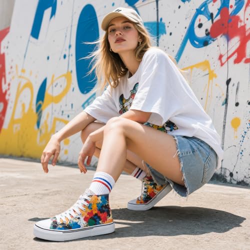 Image of hash bubbie High Top Canvas Sneakers Fashion Walking Shoes