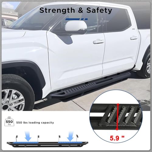 Estribos para Toyota Tundra CrewMax 2022-2026 acero negro miniatura 6