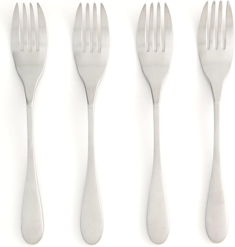 Knork Original Dinner Forks, Stainless Steel, 4 Piece, Matte finish