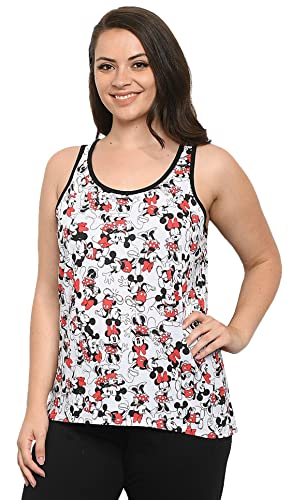 Top Disney blanco con estampado integral de Mickey y Minnie Mouse plus size 5X 1