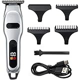 CkeyiN 電動 バリカン メンズ 散髪 精密彫刻 0.1mm ミニサイズ ヘアトリマー 刃水洗可 コードレス ヘアーカッター T字カミソリ USB充電式 家庭用